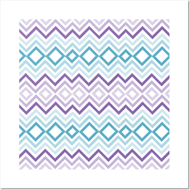 Blue and Purple Shapes Wall Art by Dorino